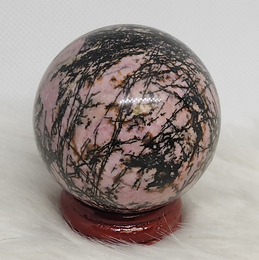 Rhodonite Crystal Sphere – Polished Healing Stone